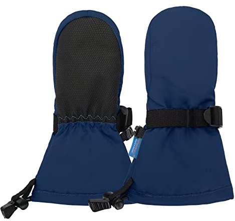 Durio Fäustlinge Kinder Wasserdicht Unisex Baby Handschuhe Kinder Kleinkinder Fäustlinge Skihandschuhe Winter Jungen Mädchen Handschuhe Verstellbaren Bündchen Wintersport Navy ohne Daumen 0-2 Jahre