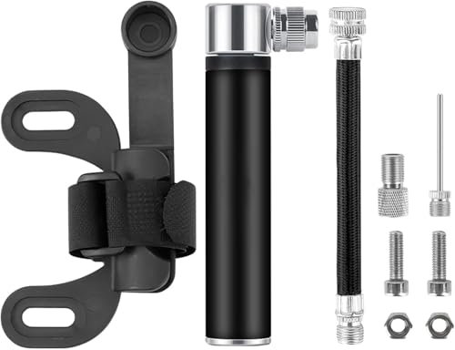 Mini bomba de bicicleta – Bomba de bicicleta portátil 120 PSI – Compatible con válvula Presta/Schrader – Accesorio ligero y resistente para MTB, carreras, carretera, balones
