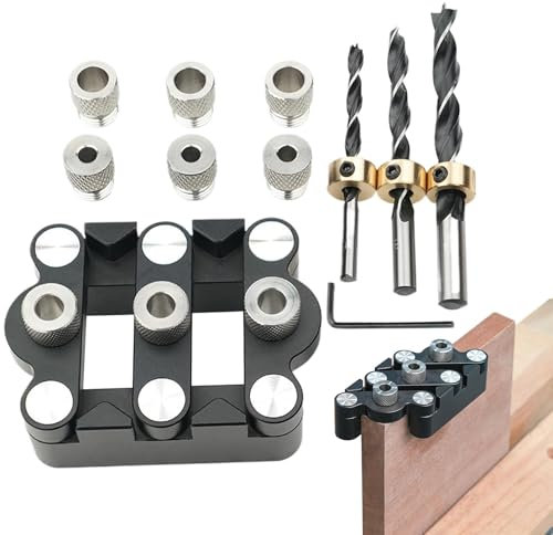HunicandIU Metall borrhål -kit, plugg-jigg-kit – självcentrerad metallplugg jigg-kit | exakt hål-locator, bärbart träverktyg för rambyggnaden