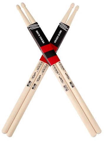 PUNK Baquetas de madera de arce premium, ideal para bateristas de todos los niveles, usados para batería, percusión y práctica, 5A, 5B (5B-2 pares)