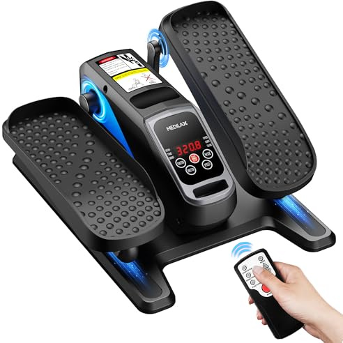 Under Desk Elliptical Machine,Ellipse Leg Exerciser Electric with Remoter,12 Manual Adjustable Speed and 3 Automatic Speed,Portable Seated Pedal Exerciser for Seniors,Adults,Home,Office, Black