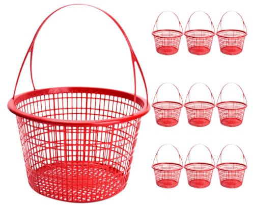 UKCOCO 10pièces Panier à Fruits Plastique avec Poignée Panier De Cueillette De Légumes pour Supermarché Maison Et Utilisation Extérieure