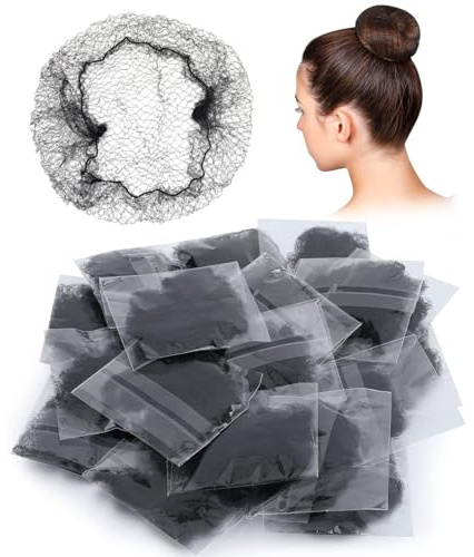 20pcs Hair Nets for Bun, Invisible Bun Shapers Hairnets Elastic Edge Mesh Ballet Bun Net Holder for Women Girls Dance Nurse Wig Fixing Hair (20pcs Black)
