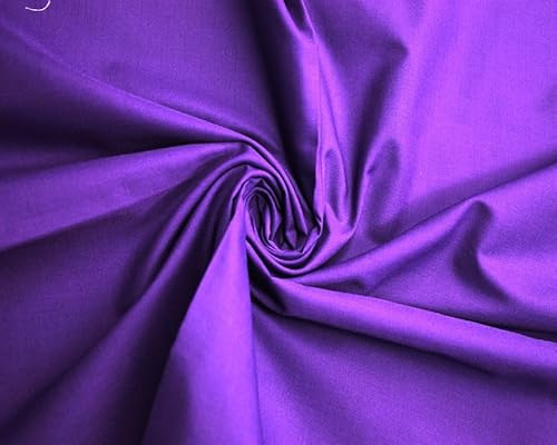 Polycotton -112cm, Durable for Sewing & Dressmaking (Purple, 1 Meter)