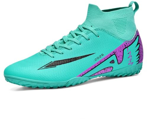 IFIKK Herren Hochschaft Fußballschuhe, Mehrfarbig Designs, Böden für Festen Boden und Kunstrasen, Stylischer Flügelakzent, für Fußballtraining und -Spiele (B02,43)