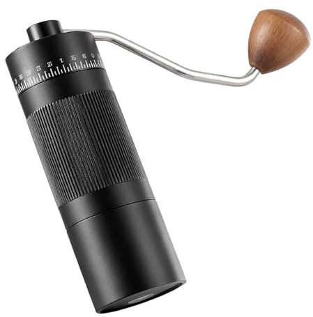 Sorandy Handkaffekvarn med Kapacitet på 22 G, 55 Justerbara Inställningar Manuell Kaffebönkvarn, Bärbar Burrkvarn, Idealisk för Hem, Resor, Camping och Bryggningsmetoder (Svart)