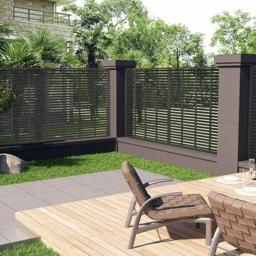 Ordellia Valla de láminas WPC para protección visual, 180 x 180 cm, color gris oscuro, para jardín, cortavientos, para terraza, balcón, duradera, resistente a la intemperie