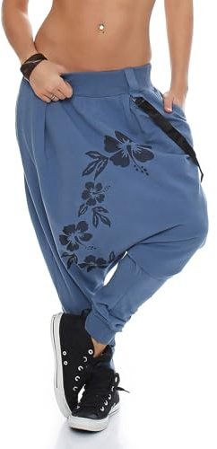 Malito Pantaloni Boyfriend Giarrettiere Twist Aladin Sbuffo Baggy 91085 Donna Taglia Unica (Color de Tejano)
