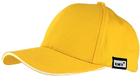 EMV+ Cappellino da baseball anti-radiazione, con fibra argentata, blocca le radiazioni del cellulare, WLAN e 5G, giallo., Taglia unica
