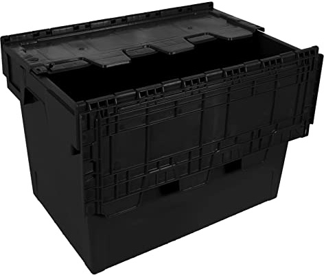 Tayg- Eurocaja con tapa para Almacén y transporte 60x40x44cm Negra (6444-T)