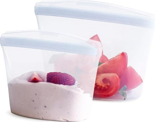 Stasher Silikon Bowl 1 Cup, Gefrierbeutel, Wiederverwendbar,Meal Prep, Blau