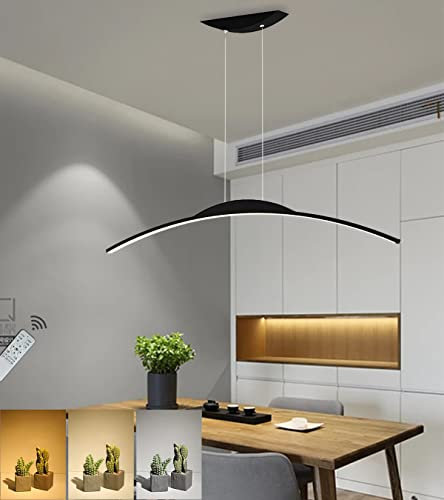 Moderno LED sala da pranzo luci a sospensione nero arco dimmerabile elampada a sospensione ufficio soffitto lampadario tavolo da pranzo lampada altezza regolabile soggiorno camera da letto 100cm/45W