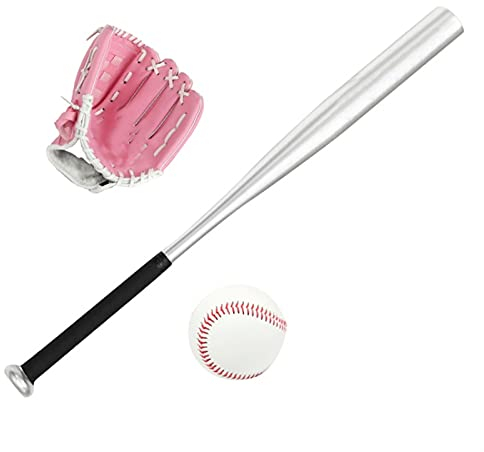 Baseball Handschuh,Softball Handschuhe 1 satz gesunder sport weicher baseball schlägerhandschuh und fitness ball set für kinder 61cm Softballhandschuh für Kinder pädagogische Sportarten ( Color : P )