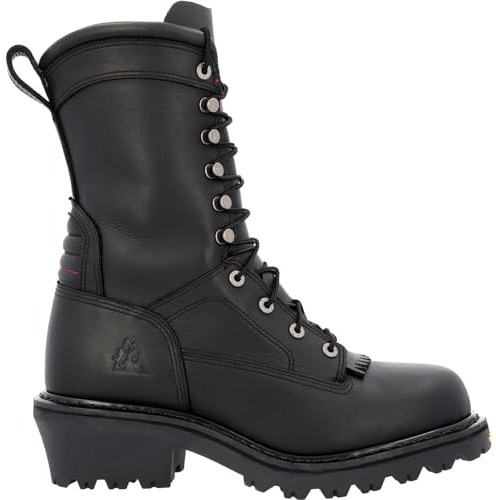 ROCKY Code Red Hotshot Logger Fire Boot, Black, Size 11(W)