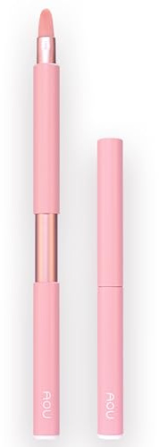 AOU LIP BRUSH Compact & Retractable Design for Easy Carry with Cruelty-Free Soft Brush, Valentine's Day Gifts for Woman