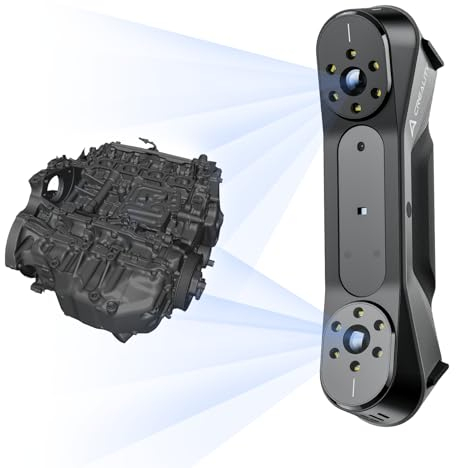 Creality CR-Scan Raptor 3D Scanner, Industrielle Blu-Ray, Anti-Shake Tracking für 5-2000mm Objekt/Körper/Gesicht Vollfarbscannen, Bis zu 0,02mm Genauigkeit 60fps Geschwindigkeit (MacOS/Windows)