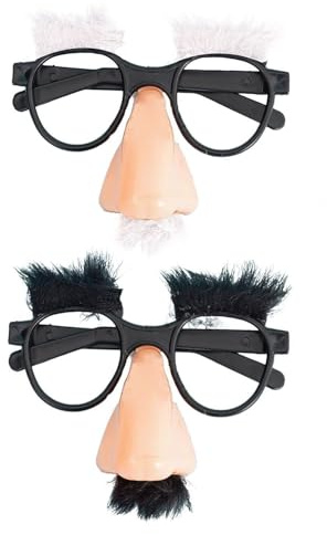 2 uppsättningar av glasögon för mustasch leksak, rolig uppsättning glasögon och näsa, parodi-rekvisita, festrekvisita, dansfestdekorationer
