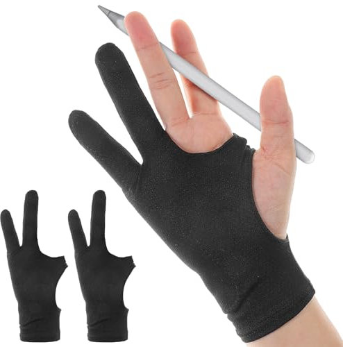 2 Stück Zeichenhandschuh Drawing Glove Handschuhe Zeichnen Tablet Antifouling Handschuh für Grafiktablett Zeichnen Künstler Handschuh Elastisch Digitale Zeichenhandschuh