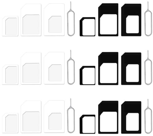 Adaptador de Tarjeta SIM, 6 Set Tarjeta SIM Adaptador Kit, 4 en 1 Adaptador de Tarjeta SIM