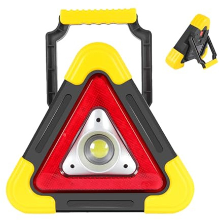 Warning Triangles for Cars, Waterproof Safety Triangle LED, Flashing Warning Triangles, with 4 Lighting Modes, USB Rechargeable Roadside Lights for Traffic Warnings Roadblocks Field Rescue