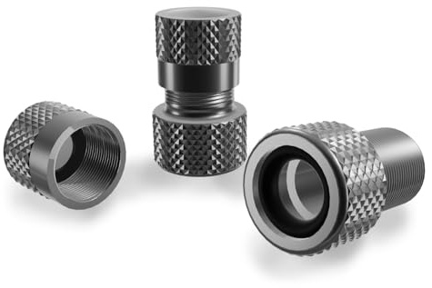 Shredr. Presta Ventil-Adapter Set | Adapter französisches Ventil auf Auto Ventil | hochwertiges Aluminium (grau)