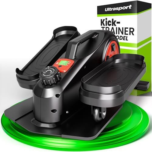 Ultrasport Stepper für Zuhause: Rutschfester Up-Down Swing mit LCD Display und 8 Stufen, Fitness Stepper bis 100 KG, Schwarz/Rot