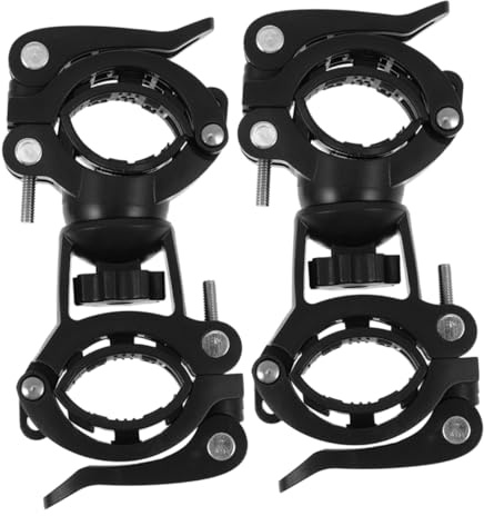 Toyvian 2pcs Dual Quick-release Bike Flashlight Mount for Flashlights Black Bicycle Handlebar Clamp Compatible with Various Models Easy Attachment for Mountain Biking and Cycling