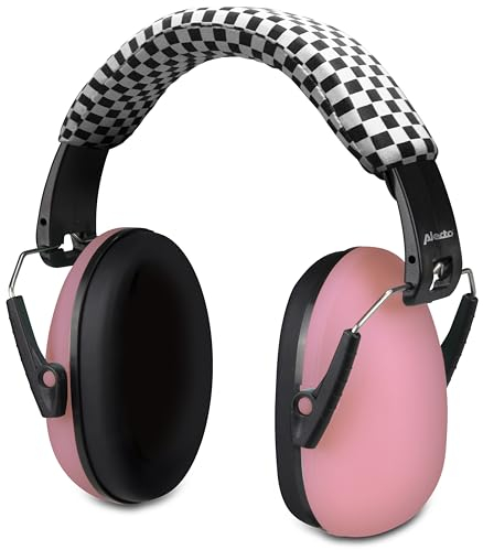 Alecto BV71 orejeras antirruido para niños - protección auditiva 29 dB SNR, plegables, ligeras, ajustables - para conciertos, festivales, estudio - rosa