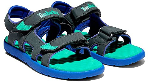 Timberland Perkins Row 2-strap, Unisex-Kinder Peeptoe Sandalen, Grau (Grigio (Dark Shadow) Tb0a23v60281), 32 EU