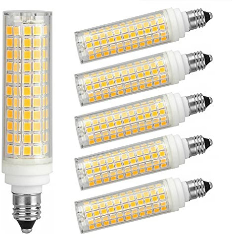 JZlamp Ampoule à LED Dimmable 15W E11 E11 E14 136 LED SMD 2835 Ampoule de maïs en céramique 220V 110V Éclairage Domestique (6pcs),Warm White,E11