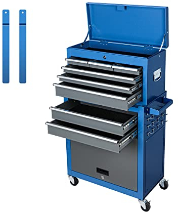 AIRAJ Tragbarer Großer werkstattwagen Oberschränke und Werkzeugwagen mit Rädern,Aufbewahren von Schweren Werkzeugen und Geräten,mit 10 Haken der Seite,Für Werkstätten und Haushalte Werkzeugschränke