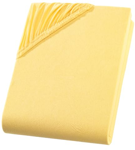 Visaggio Classic Spannbettlaken 100% Baumwolle Jersey Spannbetttuch Bettlaken Betttuch Farben Größen wählbar 90x200 cm - 100x200 cm