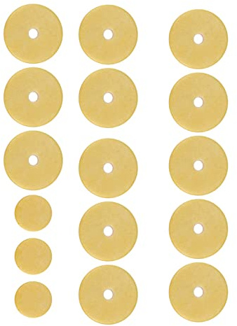 Generic Flute Pad Set, Flute Pad Parts för Flöjter Olika Storlekar Flutes Kuddar, Gul, 16 Stycken Flöjtdynor i Filt, C-dur