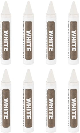 QUARKZMAN Pastelli per Riparazione Mobili in Legno, 8 Pz Bianchi Sticks Riempitivi per Ritocchi, Pastelli Cera Legno per Graffi, Pavimenti Legno, Tavoli, Armadi, Falegnami, Coperture