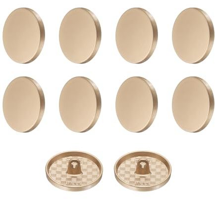QUARKZMAN 10 stycken platta metallknoppar set, 23 mm glänsande yta runda öglor, pysselknappar, ersättningsknappar för gör-det-själv män kvinnor kostym ullrock skjorta byxor, matt guld