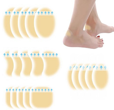 Pansement Hydrocolloïde Ampoule Pied, 20pcs Pansement Anti Frottement Coussins Anti Ampoule pour Talon Gel Bandages Invisibles Prévention et Soin d’Ampoules au Pied Orteil 4 Tailles