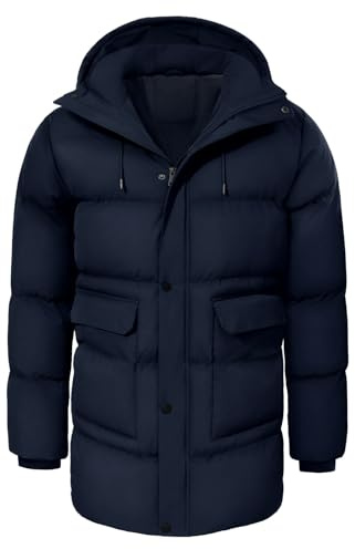 heekpek Mens Jacket Winter Long Water-Repellent Coats Warm Parka with hood Outdoor Puffer Jackets