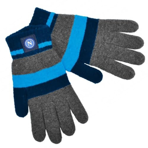 Generico Guanti Napoli Calcio Guanto in Maglia Righe Touch Screen Gadget Tifosi PS 41330