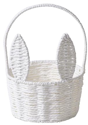 Genérico Cesta de Pascua de Conejo, 1 Cesta de Huevos con Forma de Conejo para niños, Papel Reciclado, Respetuoso con el Medio Ambiente, Adecuada para niños y niñas, para de Huevos