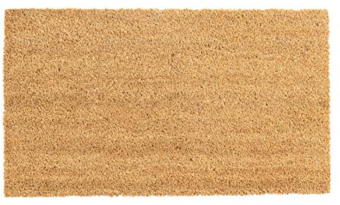Nicola Spring Coir Door Mat - 70 x 40cm - Classic - Decorative Indoor Front Door Floor Mat Entry Dirt Trapper Rug Outdoor Boot Scraper Non Slip Backing Doormat