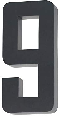 3D Hausnummer 9 anthrazit - grau RAL 7016 Edelstahl V2A rostfrei witterungsbeständig rostfrei Höhe 20cm inkl. Montagematerial erhältlich 0 1 2 3 4 5 6 7 8 9 a b c d