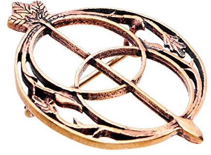 Mittelalter Fibel AVALON Ø 3.2 cm Keltische Tuchnadel Brosche Bronze