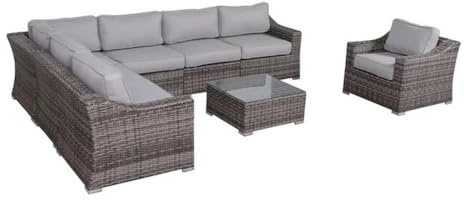 Living Source International Rattan Wicker 6 - Person Seating Group with Cushions