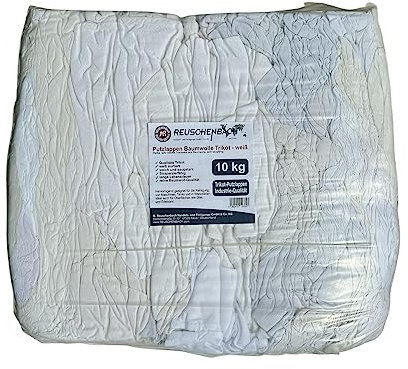 Reuschenbach Putzlappen Weiß, Saugstarke Qualitäts Baumwolllappen 10kg