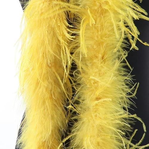 2M farbige Straußenfedern-Boa für Hochzeitskleid, Party, Federboas, Weihnachtsbaumdekoration, Kunsthandwerk, Federschal, Schal, Ingwer, 1 Stück