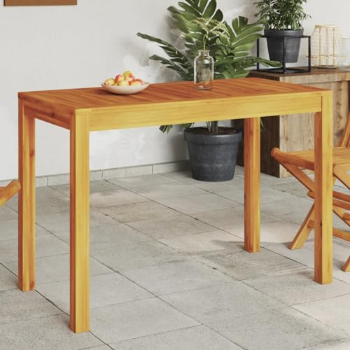 Willood Garten-Esstisch Rustikal Witterungsbeständig Holztisch Terrassentisch Tisch Gartenmöbel Balkontisch Akazienholz 110x55x75 cm Massivholz Akazie