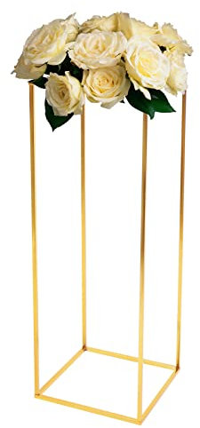 HuKaiL Supporto per fiori in metallo, per matrimonio, a forma di colonna, per vasi d'oro, colonna decorativa, per matrimoni, centrotavola, tavoli, soggiorno, bar, 28 x 28 x 80 cm