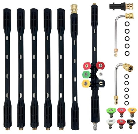 Lot de 10 rallonges nettoyeur haute pression Karcher adaptateur compatible K2, K3, K4, K5, K6, K7 4000 PSI Lance d'extension