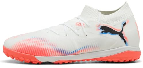 Puma Men's Future Match Turf Trainer Soccer Cleats, White-Black-Glowing Red AH25, 10