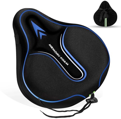 MSDADA Housse de siège de vélo rembourrée en Mousse à mémoire de Forme pour Homme et Femme, Accessoires de vélo Confortables pour vélo, extérieur et intérieur (Bleu)